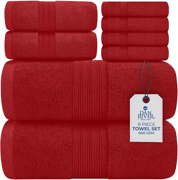 DAN RIVER 8 PC Luxury Bath Towels by DanRiver
