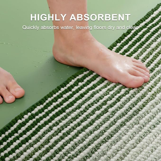 Bathroom Rugs and Mats Sets, 2 Piece Thick Absorbent Chenille Bath Mat Rug Set - Image 5