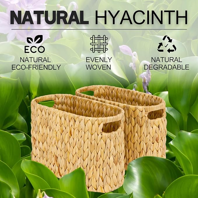 ELONG HOME Toilet Paper Storage Basket, Water Hyacinth Wicker Storage Holder - Image 4