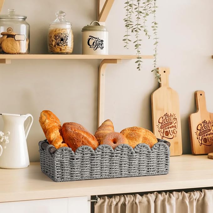 Toilet Paper Storage Basket Bathroom Counter Organizer Wicker Baskets - Image 6