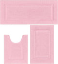 SHACOS Pink Bathroom Rugs Sets 3 Piece, Soft Fluffy Water Absorbent Bathroom by SHACOS