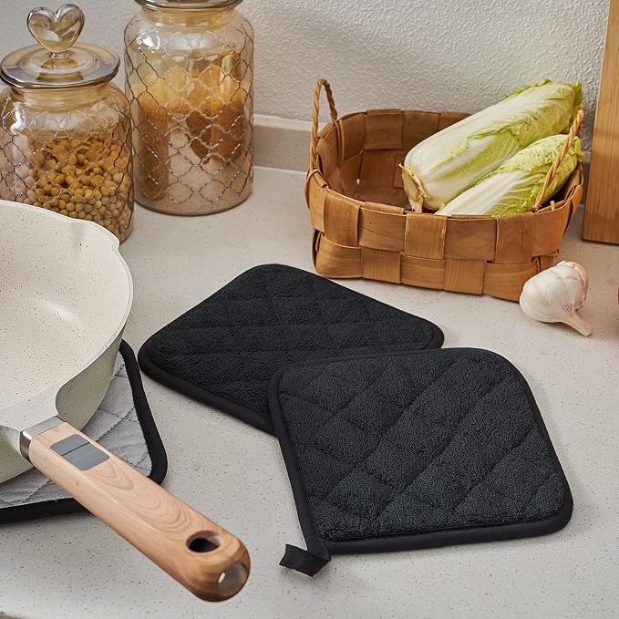Kitchen Pot Holders Set Heat Resistant Pure Cotton Potholders Kit Trivets Large - Image 4
