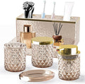 Glass Bathroom Accessories Set 5Pcs Crystal by BSSN