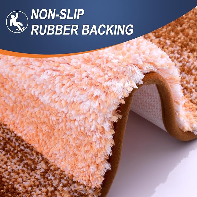 OLANLY Bathroom Rug Set 2 Piece, Soft Absorbent Microfiber Bath Rug Set - Image 4