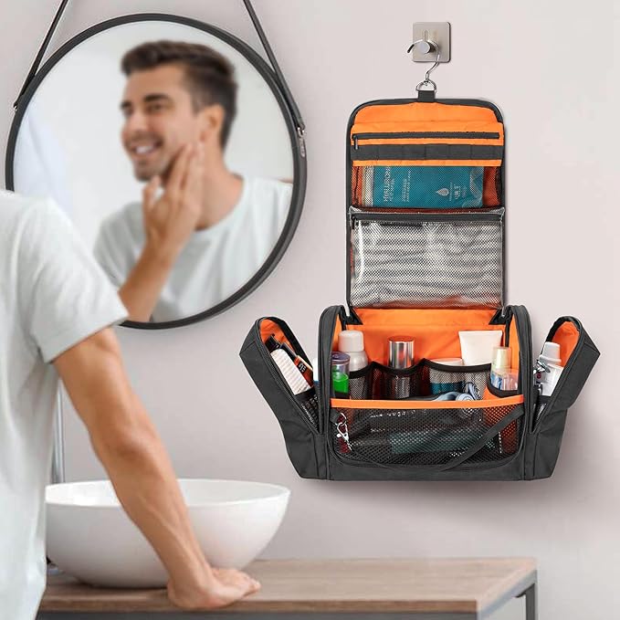 Tactical Toiletry Travel Bag for Men, Hanging Dopp Kit Hygiene Bag Shower - Image 8