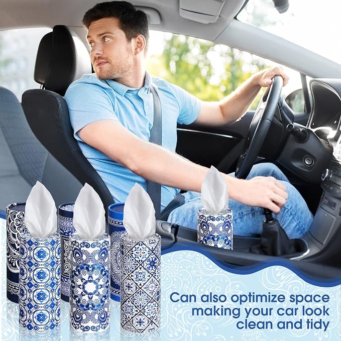 Outus 12 Pcs Mandala Car Tissues Cylinder Holder - Image 4