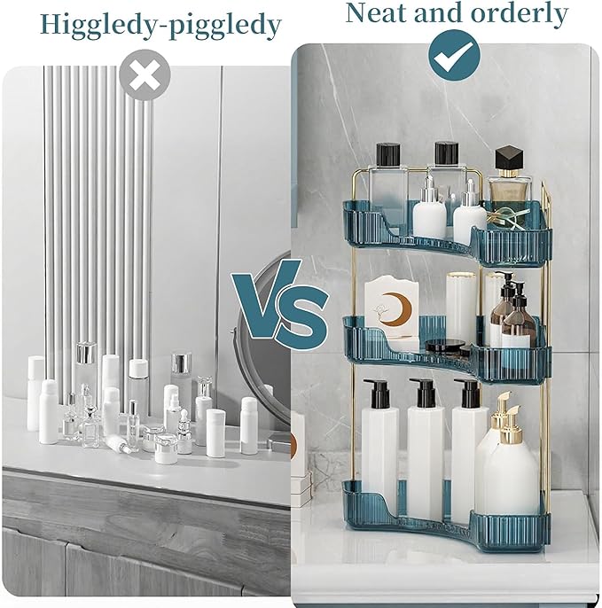 Corner Bathroom Countertop Organizer, Vanity Organizer Trays - Image 3