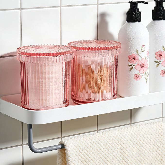 2 Pack Glass Qtip Holder Dispenser Set - Image 2
