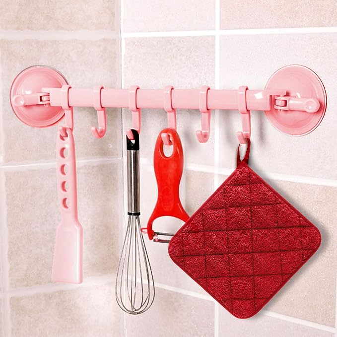 GROBRO7 6Pcs Cotton Quilted Terry Oven Set Pot Holders Heat Resistant - Image 6