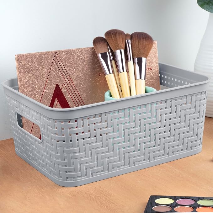 Sterilite 24 Pack Plastic Storage Bin Organization Containers, Small Baskets - Image 4