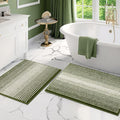 BSICPRO Bathroom Rugs and Mats Sets, 2 Piece Thick Absorbent Chenille Bath Mat by BSICPRO