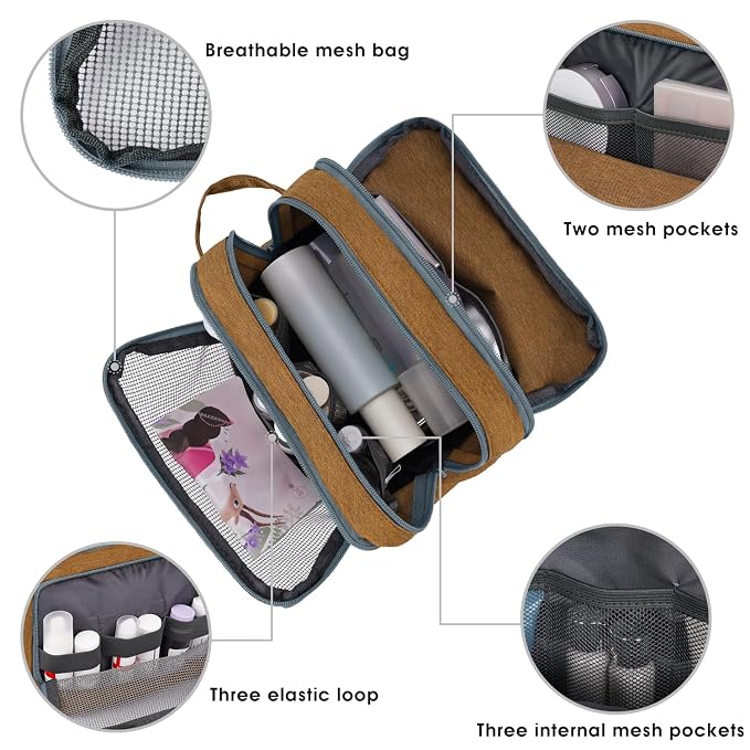 Toiletry Bag for Men Hanging Dopp Kit Water Resistant Shaving Bag Small - Image 3