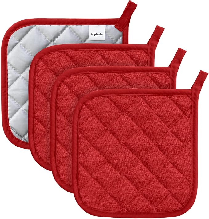 Joyhalo 4 Pack Heat Resistant Pot Holders by Joyhalo