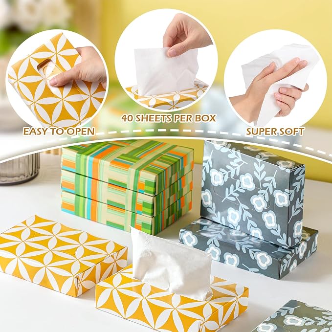 Yinder 24 Packs 960 Sheets Tissue Cube Car Facial Boxes Disposable Facial - Image 4