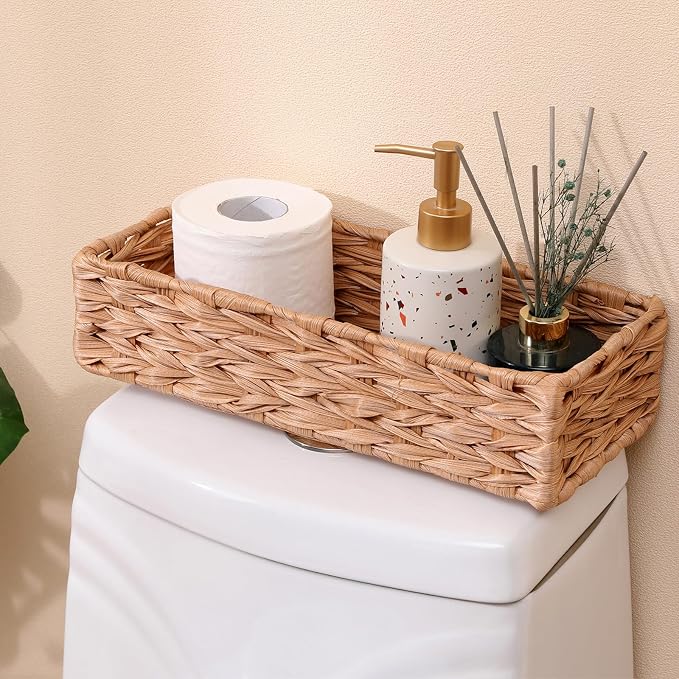 Bathroom Decor Box Toilet Tank Basket Woven Tissue Holder Box Toilet Paper - Image 5