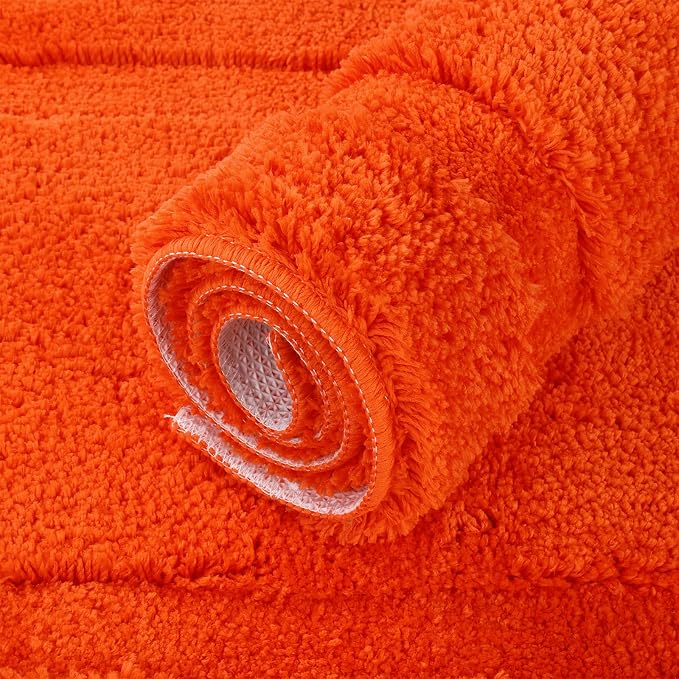 SHACOS Orange Fall Bathroom Rugs Sets 3 Piece, Soft Fluffy Water Absorbent - Image 8