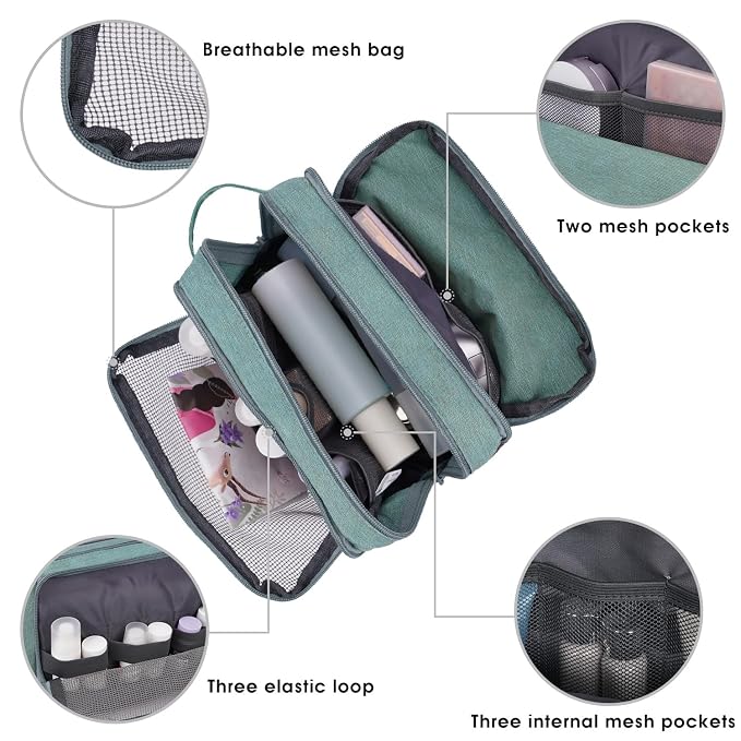 Toiletry Bag for Men Hanging Dopp Kit Water Resistant Shaving Bag Small - Image 3