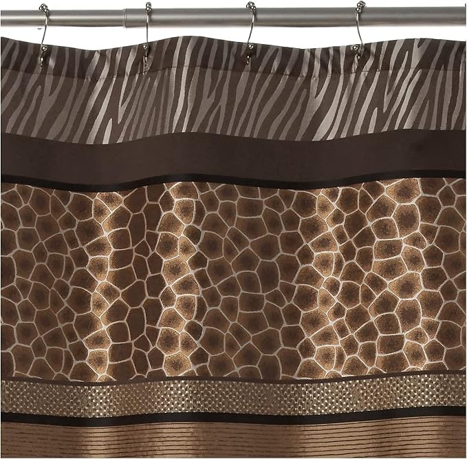 Zahari Home 13pc Safari Stripes Bathroom Shower Curtain Set Animal Print Shower - Image 3