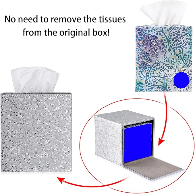 Sumnacon Square Leather Tissue Box Cover - Image 5