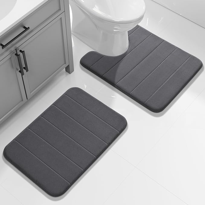 Yimobra U-Shaped Toilet Bath Mat Set 2 Piece by Yimobra