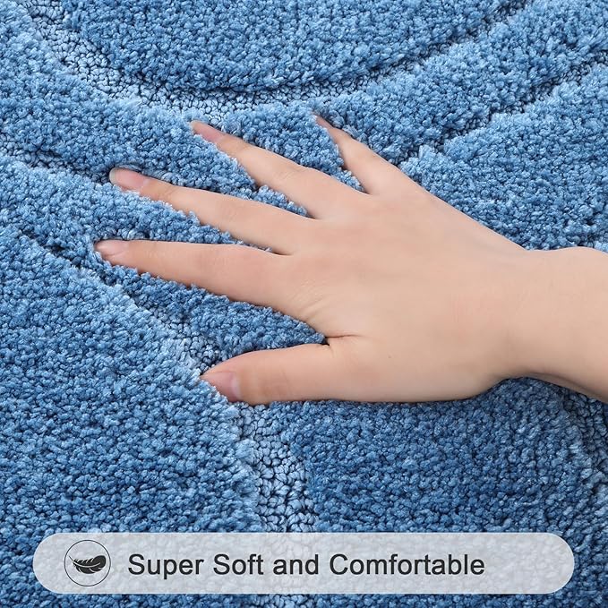HEBE Bathroom Rugs Sets 5 Piece, Soft Absorbent Microfiber Bath Mat - Image 3