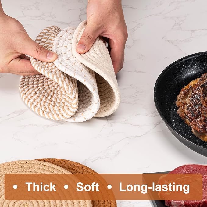 7 Inch Trivets for Hot Dishes, Pots and Pans, 5 Heat Resistant Pot Holders for - Image 3