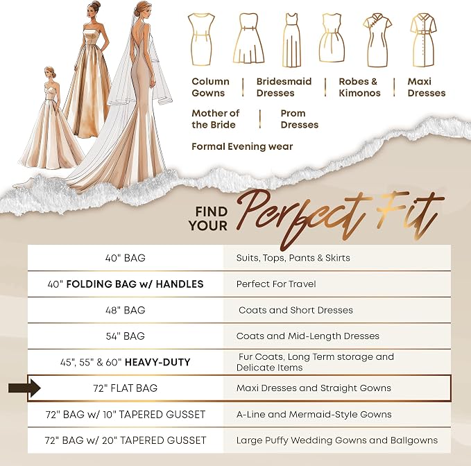 72" Long Dress Bags for Gowns - Image 3