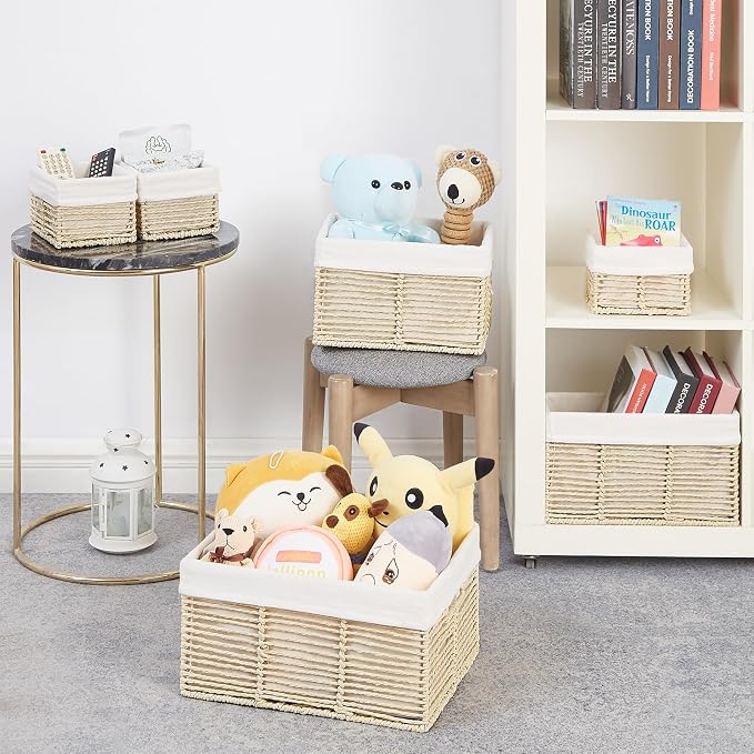 Vagusicc Wicker Storage Baskets, 6 Pack Baskets - Image 4