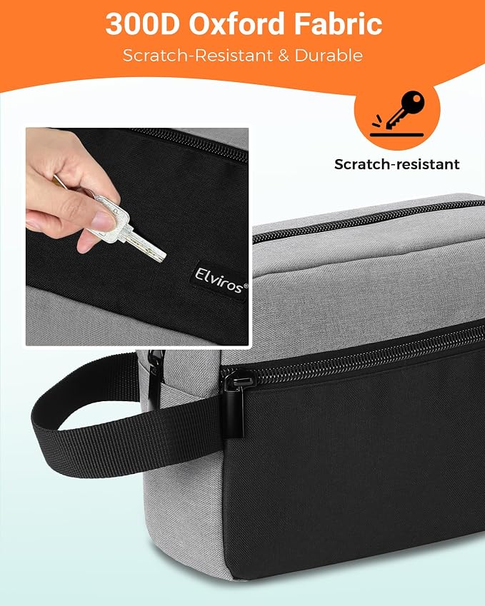 Elviros Travel Toiletry Bag for Men Hanging Toiletries Dopp Kit Small Bathroom - Image 4