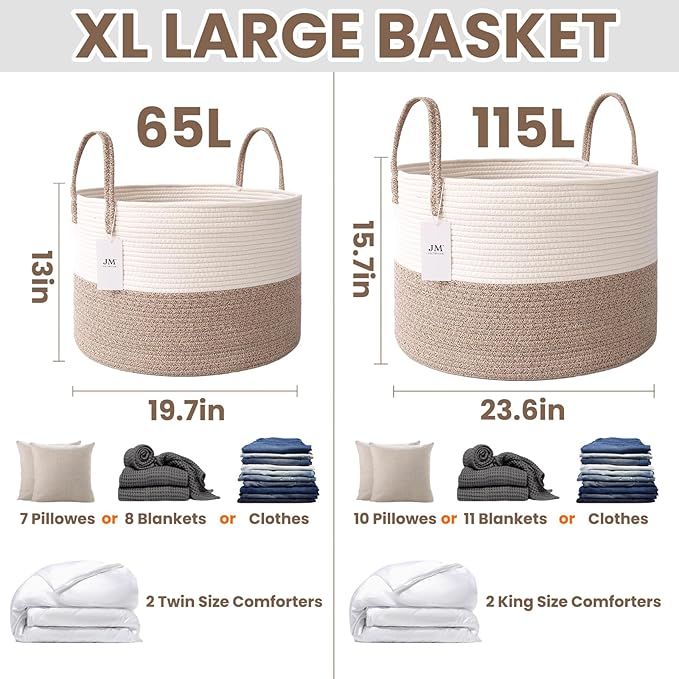 65L Extra Large Blanket Basket for Living Room - Image 3