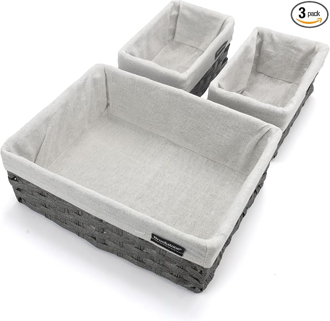 Brookstone Wicker Shelf Storage Basket Decorative Shelf Bin, bathroom by Brookstone