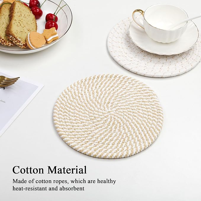 SHACOS 8 Inches Trivets for Hot Dishes, Pot Holders for Hot Pots and Pans - Image 4