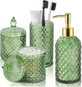 Green Bathroom Accessories Set, 4 Pack Olive Green Bathroom Decor Accessory by RYTOXILOBrightenUpYourHome