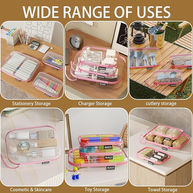3 PCS Clear Hard Shell Zipper Case - Image 7