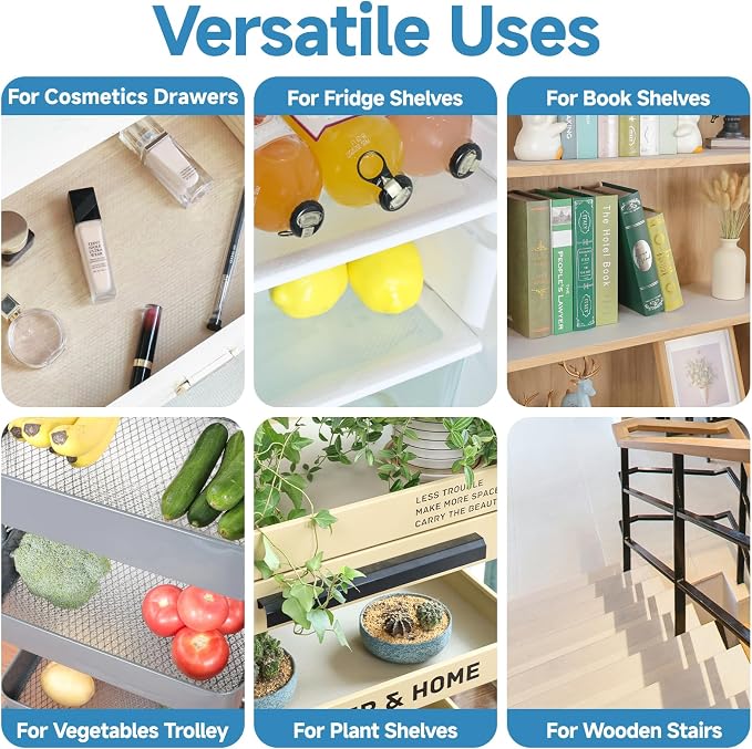 Hersvin Shelf Liners 10 in x 20 ft Self-Adhesive EVA Drawer Mats, Cupboard - Image 7