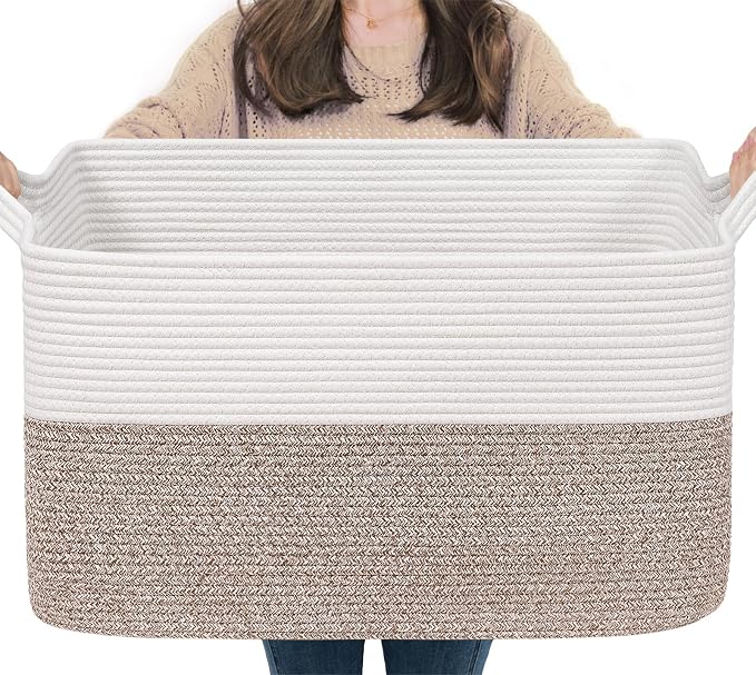 Goodpick Large Blanket Basket 22" x 17" x 12" Woven Storage Baskets by Goodpick