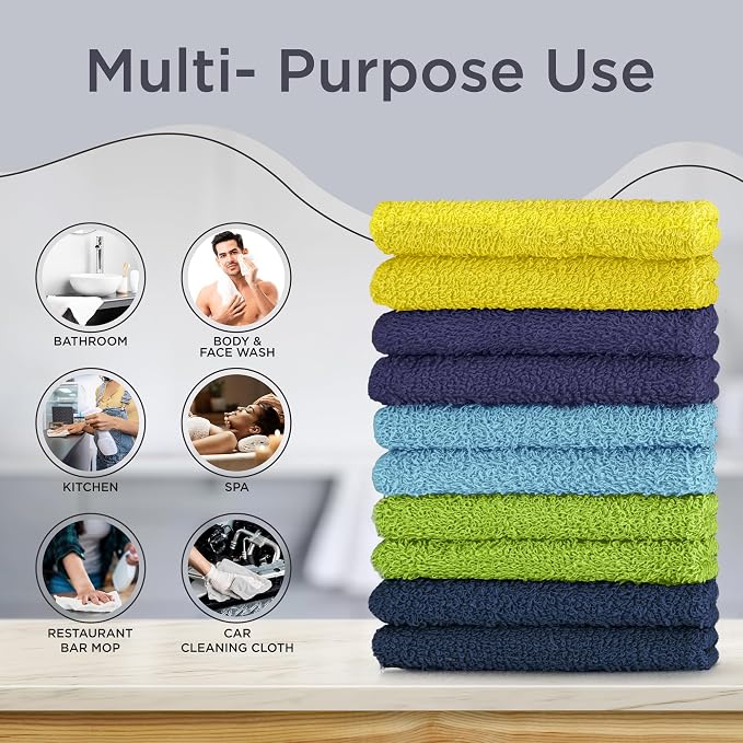 DecorRack 20 Pack 100% Cotton Wash Cloth, Luxurious Soft, 12 x 12 inch Ultra - Image 2