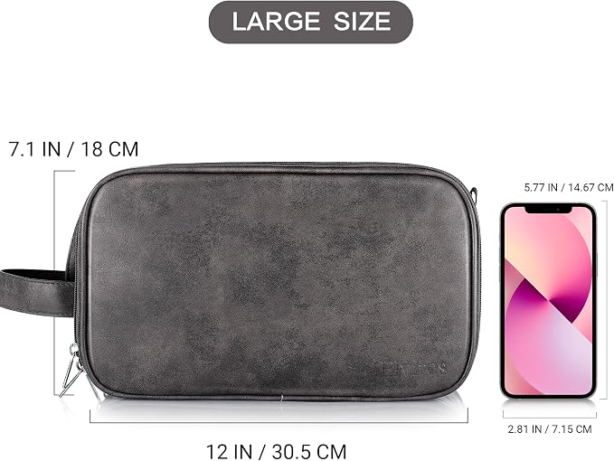 Elviros Toiletry Bag for Men, Large Travel Shaving Dopp Kit Water-resistant - Image 6