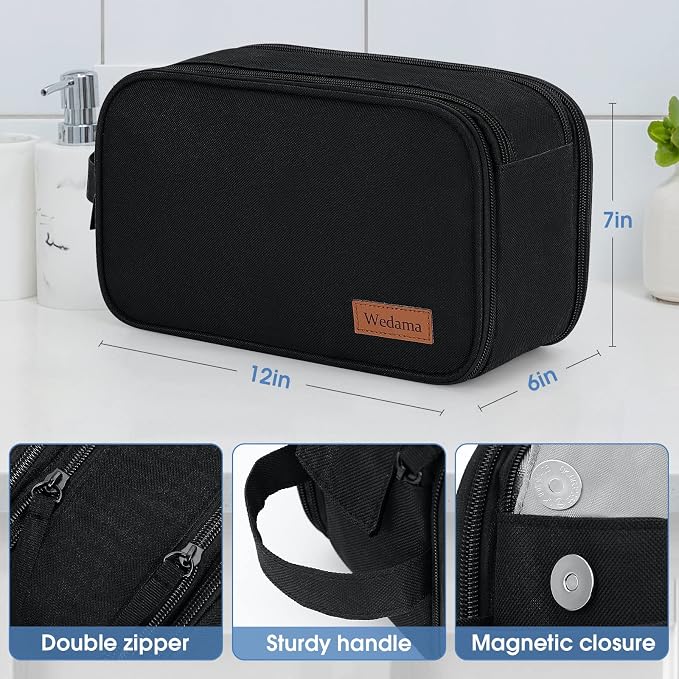 Wedama Toiletry Bag for Men, Handheld Travel Bag, Waterproof Toiletries - Image 2