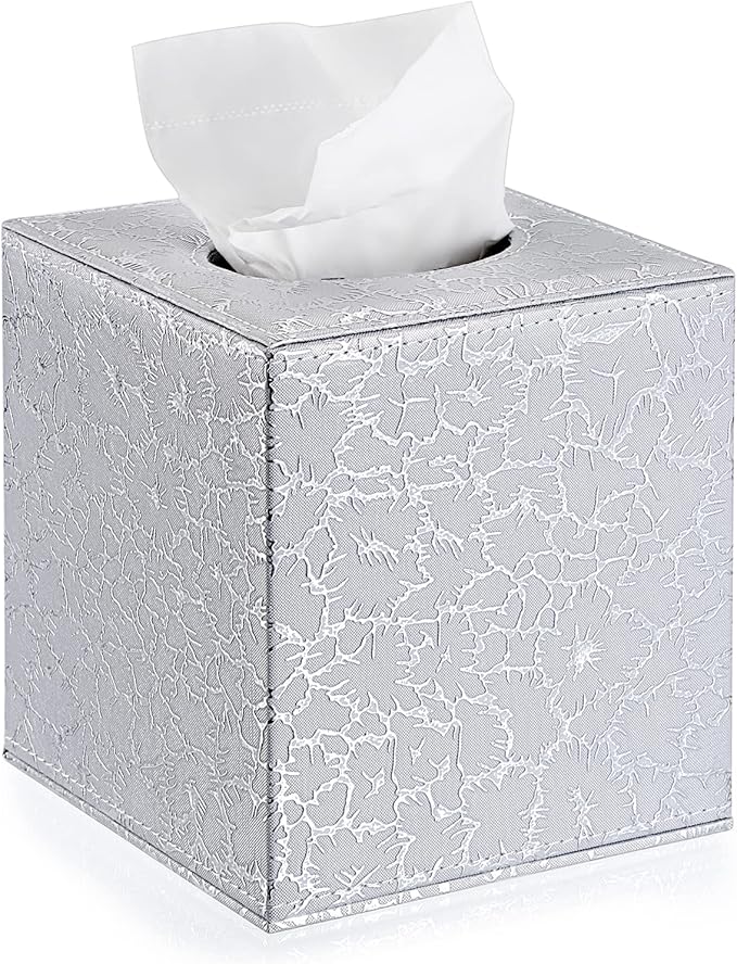 Sumnacon Square Leather Tissue Box Cover by Sumnacon