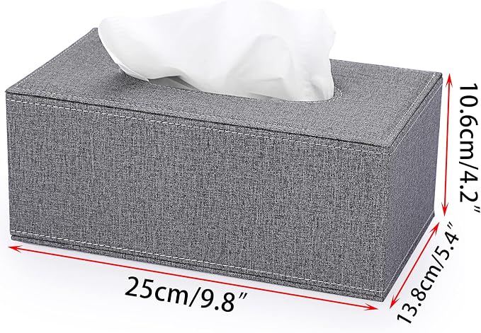 Sumnacon Tissue Box Cover Rectangle Linen Tissue Box, Stylish Tissue Box Holder - Image 3
