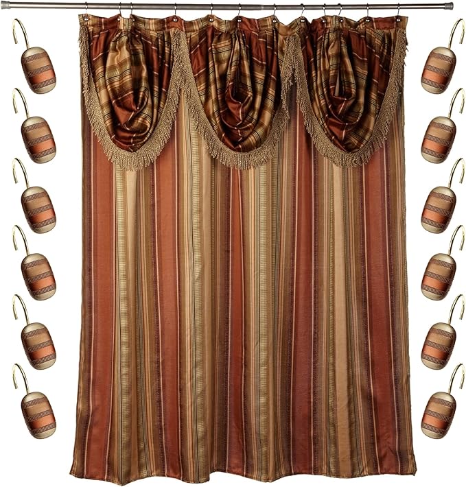 Zahari Home 13pc Contempo Bathroom Shower Curtain Sets Luxury Classic Shower by ZahariHome