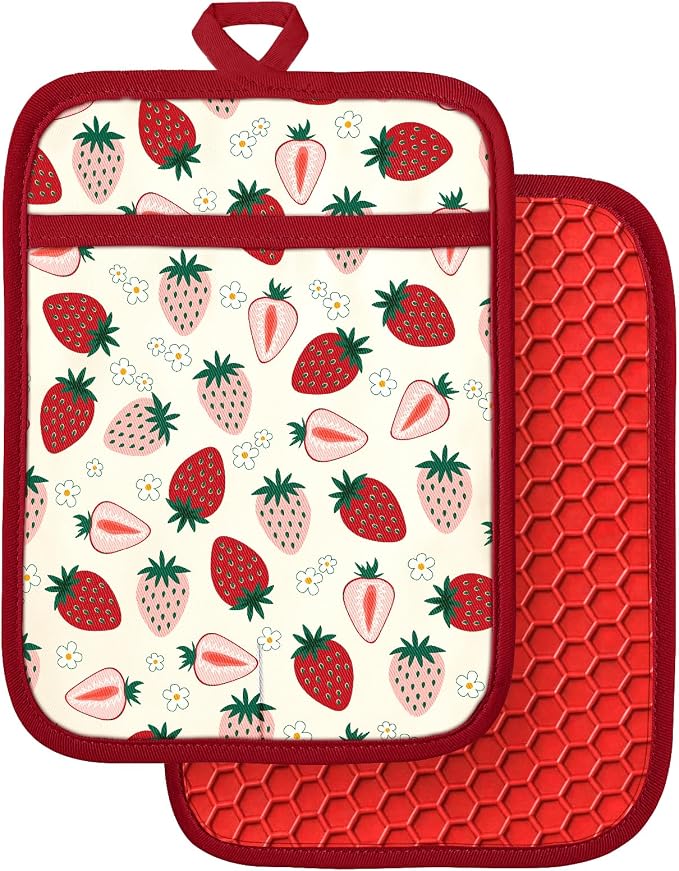 Slohif Silcone Strawberry Pot Holders by Slohif