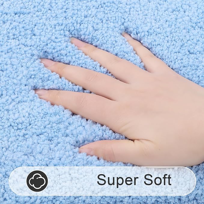 SHACOS Soft Fluffy Bathroom Runner Rugs Set of 3 Bath Mats - Image 4