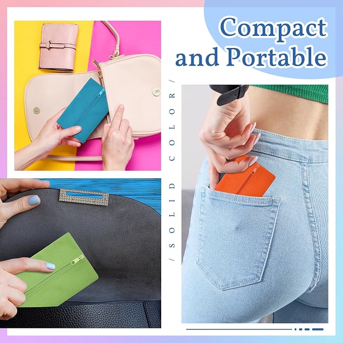 Sherr 5 Pieces Tissues Purse Pocket Tissue Holder Reusable Travel Pouch Fabric - Image 5