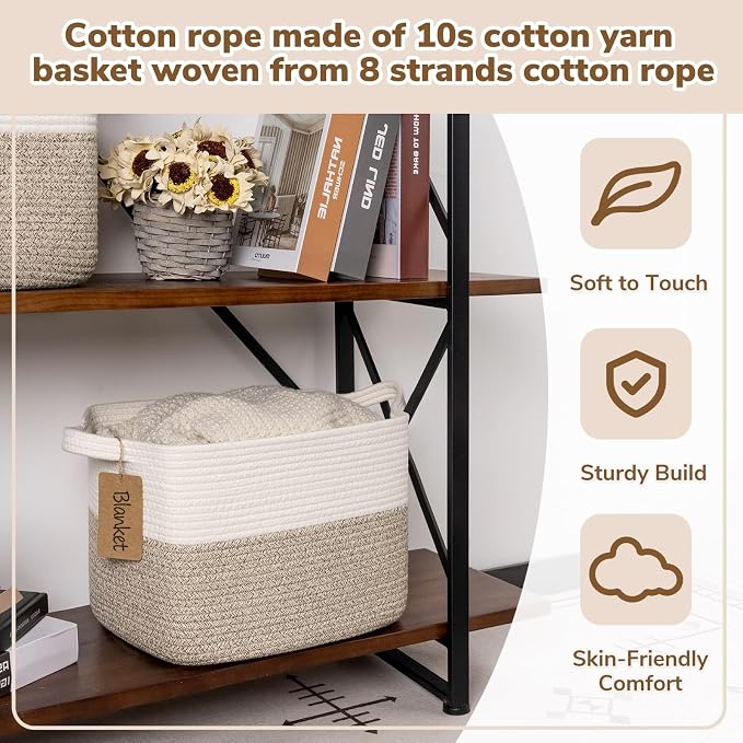 Goodpick Woven Storage Basket, Cotton Rope Basket - Image 5