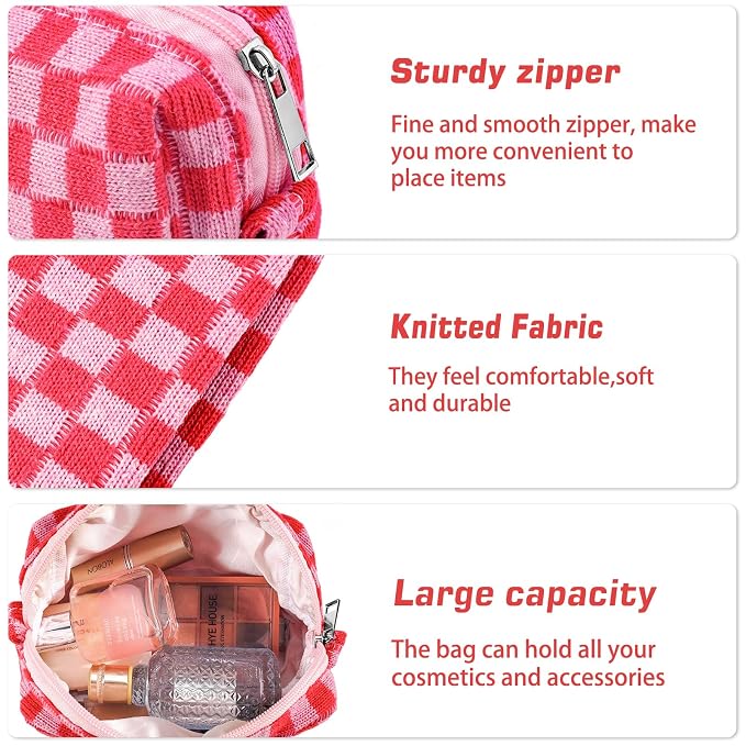 2Pcs Checkered Pencil Case Cute Pencil Pouch - Image 5