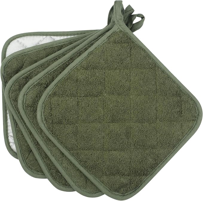 100% Cotton Kitchen Everyday Basic Terry Pot Holder Heat Resistant Coaster - Image 2