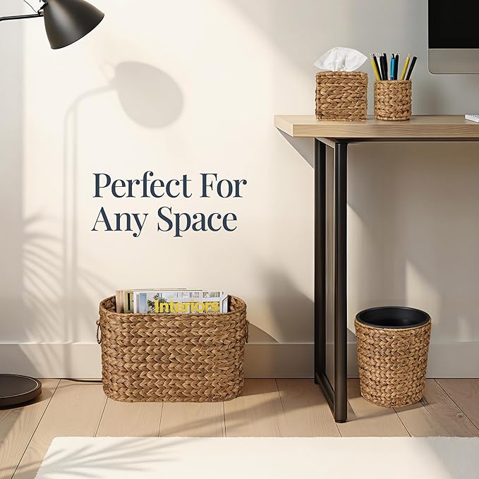 Best Choice Products 6PC Bathroom Accessories Set, Vanity Trays, qtip Canister - Image 5