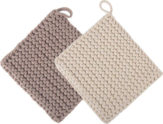 Eiyye Thick Crocheted Pot Holders, Handmade Hot Pads Crocheted Trivets by Eiyye